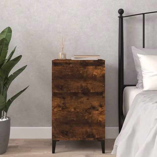Berkfield Home Smoked Oak Bedside Cabinet in Brown, W/D/H: 40 x 35 x 70 cm – 1
