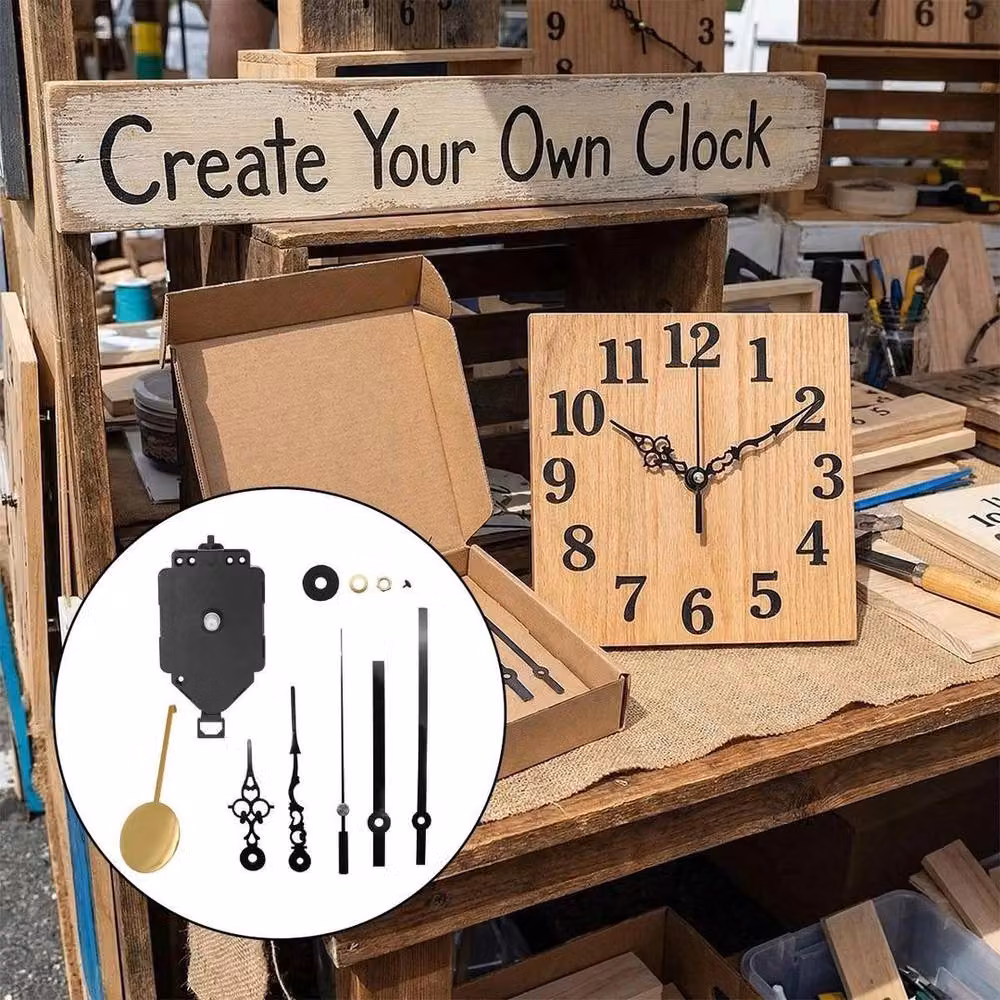 KORVIXA Black Quartz Pendulum Westminster Chime Wall Clock Movement Kit – 6
