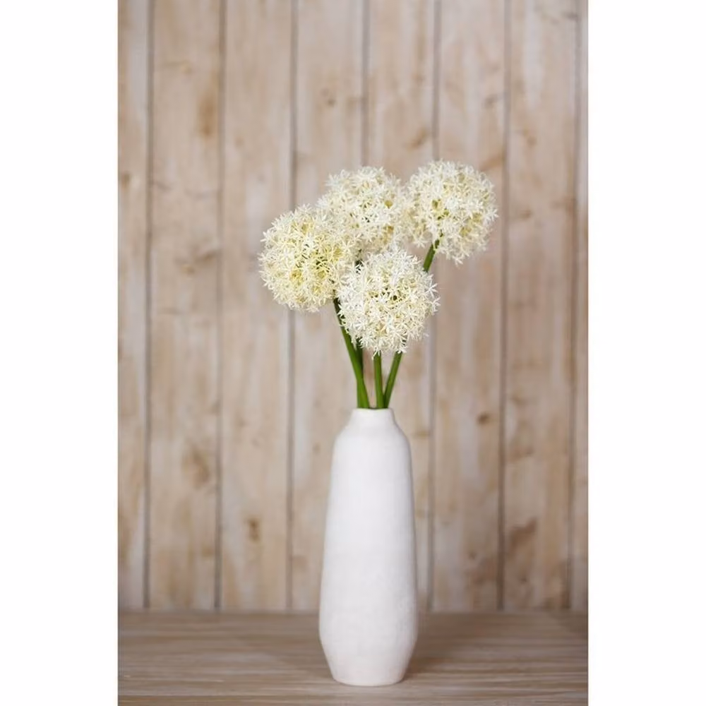 Lemon Pavilion Allium Single Stem Artificial Flower in Cream, Beige and Green, Plastic, W: 16 cm, D: 16 cm, H: 80 cm – 2