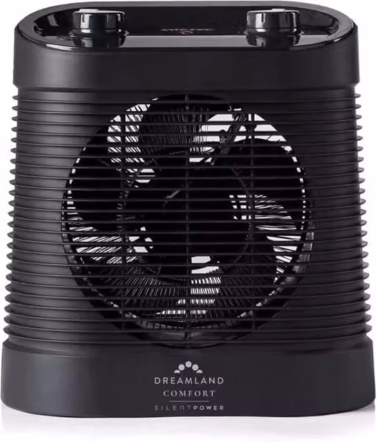 Dreamland Silent Power Comfort Freestanding Fan Heater in Grey – 1