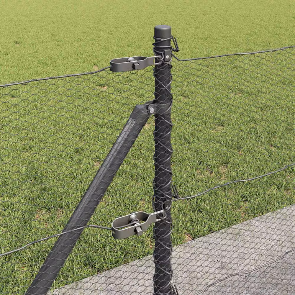 Berkfield Home Hexagon Steel Fence, Grey, W: 0.6 m, L: 10 m – 2