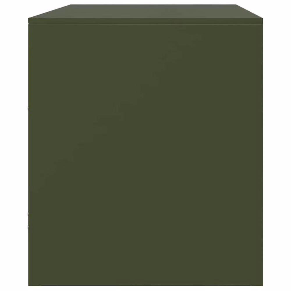 Berkfield Home Set of 2 Industrial Metal TV Cabinets in Olive Green, W/D/H: 67 x 39 x 44 cm – 3