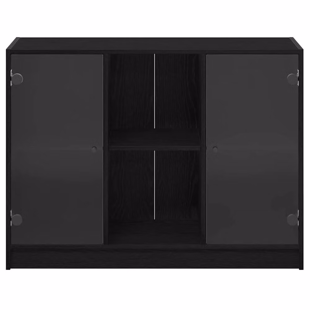 Berkfield Home Modern Black Oak Sideboard, W: 102 cm, D: 37 cm, H: 75 cm – 5