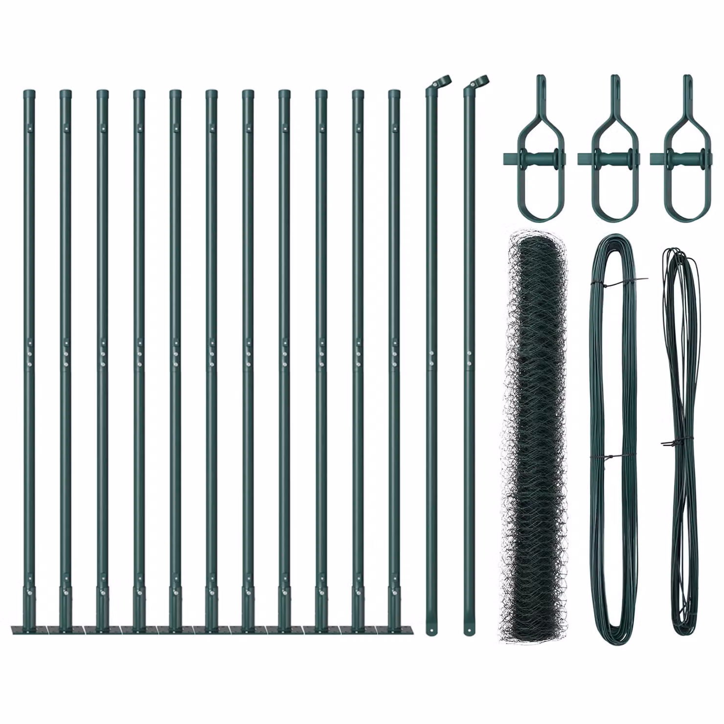 Berkfield Home Green Steel Hexagon Fence, W: 0.8 m, L: 25 m – 1