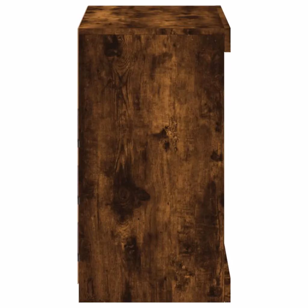 Berkfield Home Modern Sideboard with Integrated LED Lights in Smoked Oak Brown, W: 60.5 cm, D: 37 cm, H: 67 cm – 5