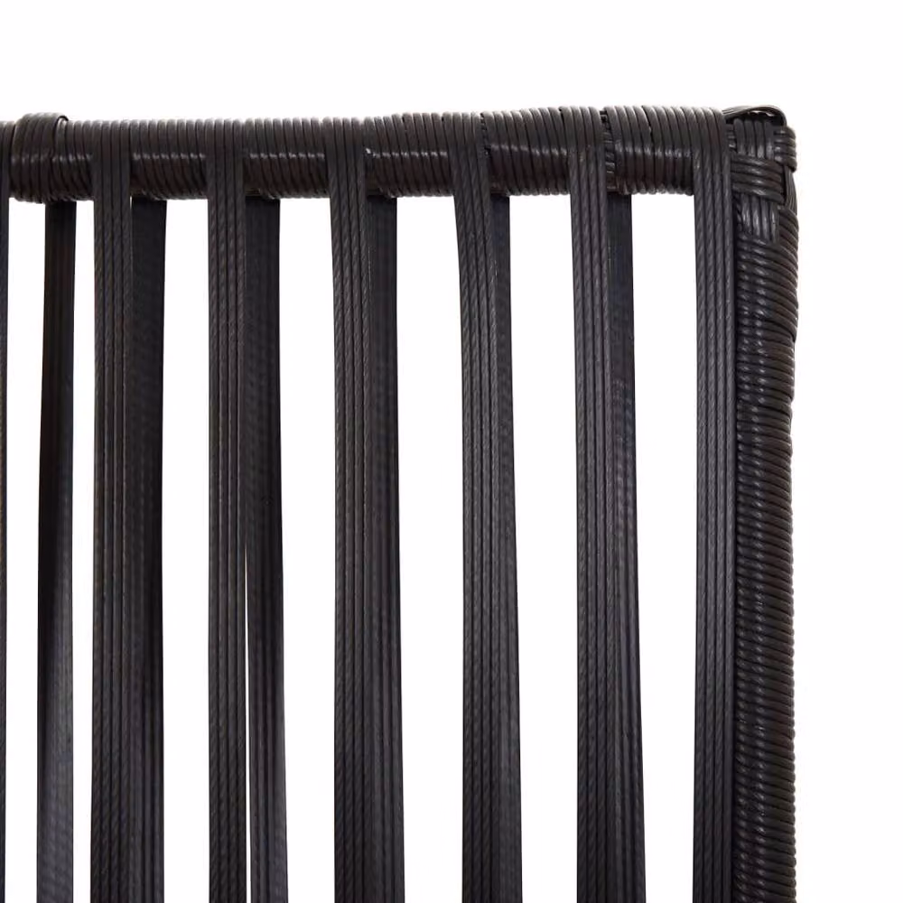 Berkfield Home 5 Panel Black Poly Rattan and Steel Room Divider, H 180 cm x W 245 cm – 4