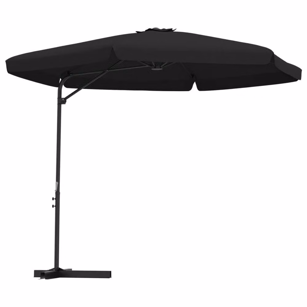 Berkfield Home Garden Parasol with Steel Pole, Black, Diameter: 300 cm – 2