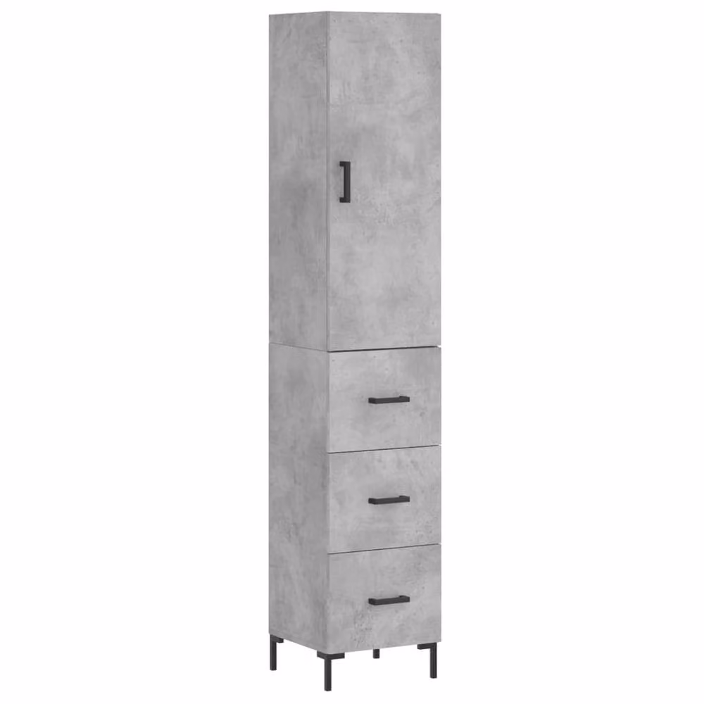 Berkfield Home Highboard in Grey with Hinged Doors and Internal Shelves, W/D/H: 34.5 x 34.0 x 180.0 cm – 3