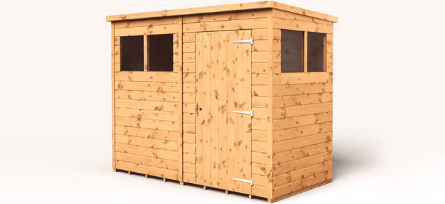 Empire Sheds Brown 8x4 Modular Pent Garden Shed with Single Door and Windows