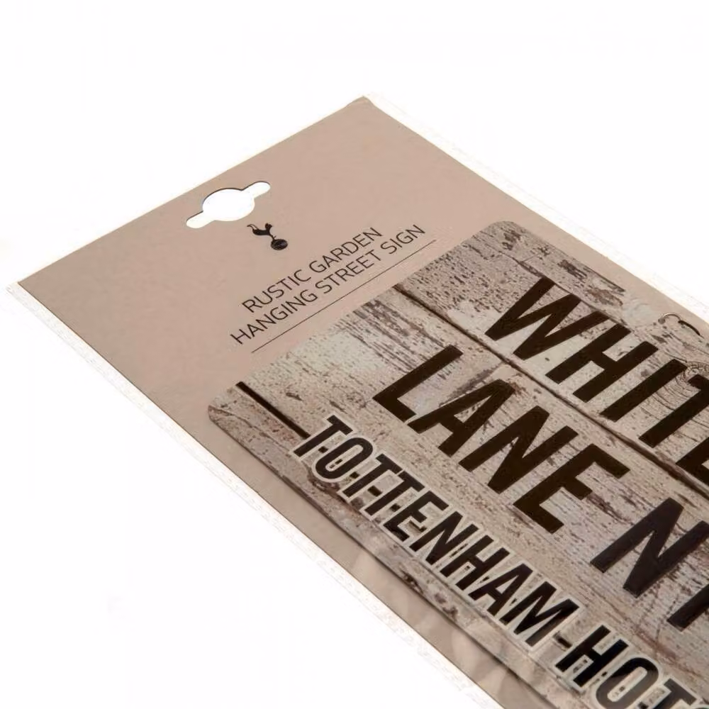 Tottenham Hotspur FC Rustic Metal Wall Plaque in White, W: 40.0 cm, H: 18.0 cm – 2