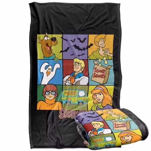 Warner Bros. Scooby Doo Squares Silky Touch Super Soft Fleece Throw Blanket, Multicolour, W: 91.44 cm, L: 147 cm – 1