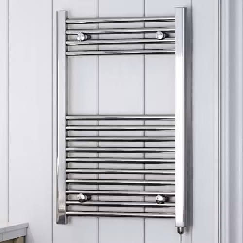 Terma Leo E Electric Towel Rail, Silver, H 80 cm x W 50 cm – 1