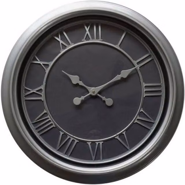 Lemon Pavilion Furniture and Decor Bloomsbury Analog Wall Clock in Silver, W59 x H59 x D6 cm