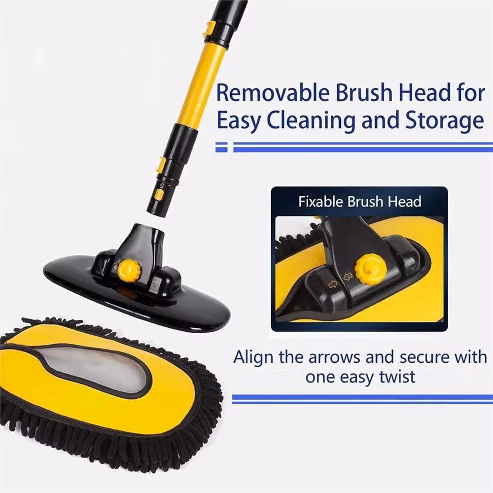 Kelvenix Telescopic Car Wash Brush with Microfibre Head in Yellow – 5