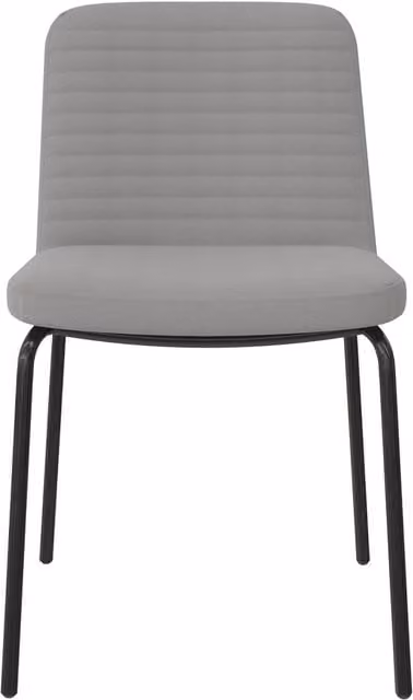 Corey Mid-Century Dining Chairs in Grey Faux Leather, 2 Pack