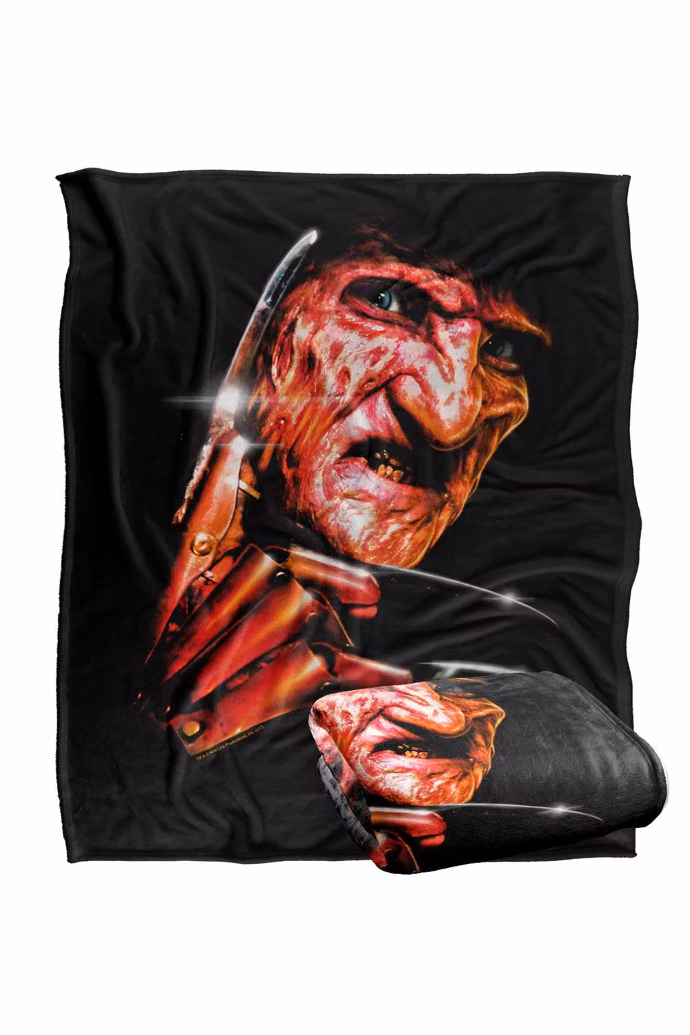 Warner Bros. Nightmare On Elm Street Freddy's Face Super Soft Silky Touch Throw Blanket, Large, Multicolour and Black – 2