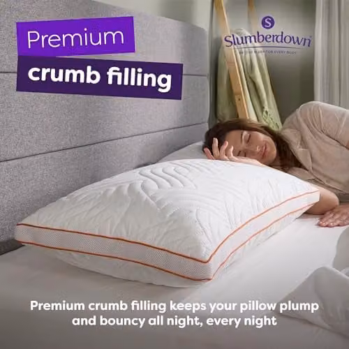 Slumberdown Memory Luxe Firm Support Pillow in White, W: 69 cm, H: 43 cm – 2