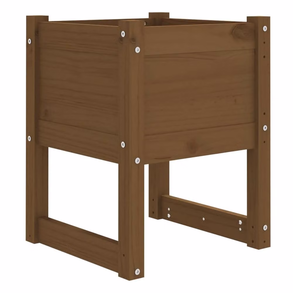 Berkfield Home Wood Planter Tub, Brown, W/D/H: 40 x 40 x 52.5 cm – 3