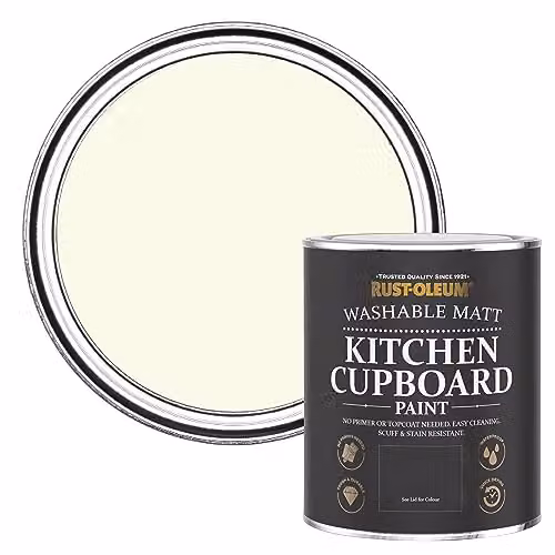 Rust-Oleum Shortbread Off White Kitchen Cupboard Paint, Matt Finish, 750ml – 1