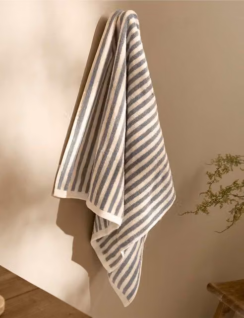 YARD Hebden Striped Grey Pure Cotton Towel