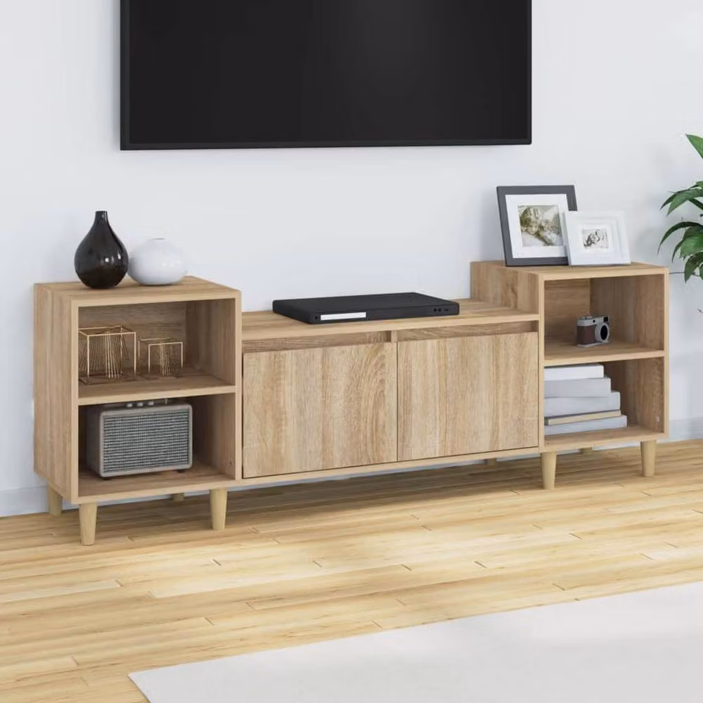 Berkfield Home Sonoma Oak TV Cabinet in Light Oak, W/D/H: 160 x 35 x 55 cm – 2