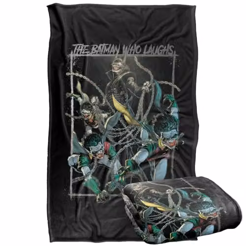 Warner Bros. Batman Who Laughs Super Soft Silky Touch Fleece Throw Blanket, Multicolour