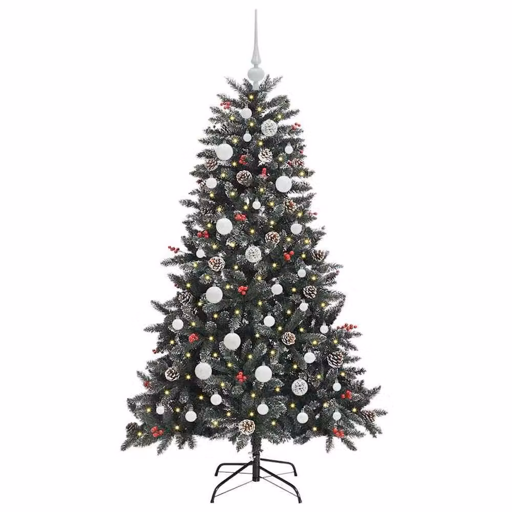Berkfield Home Green Artificial Christmas Tree with 150 LEDs, W/D/H: 68 x 68 x 120 cm – 3