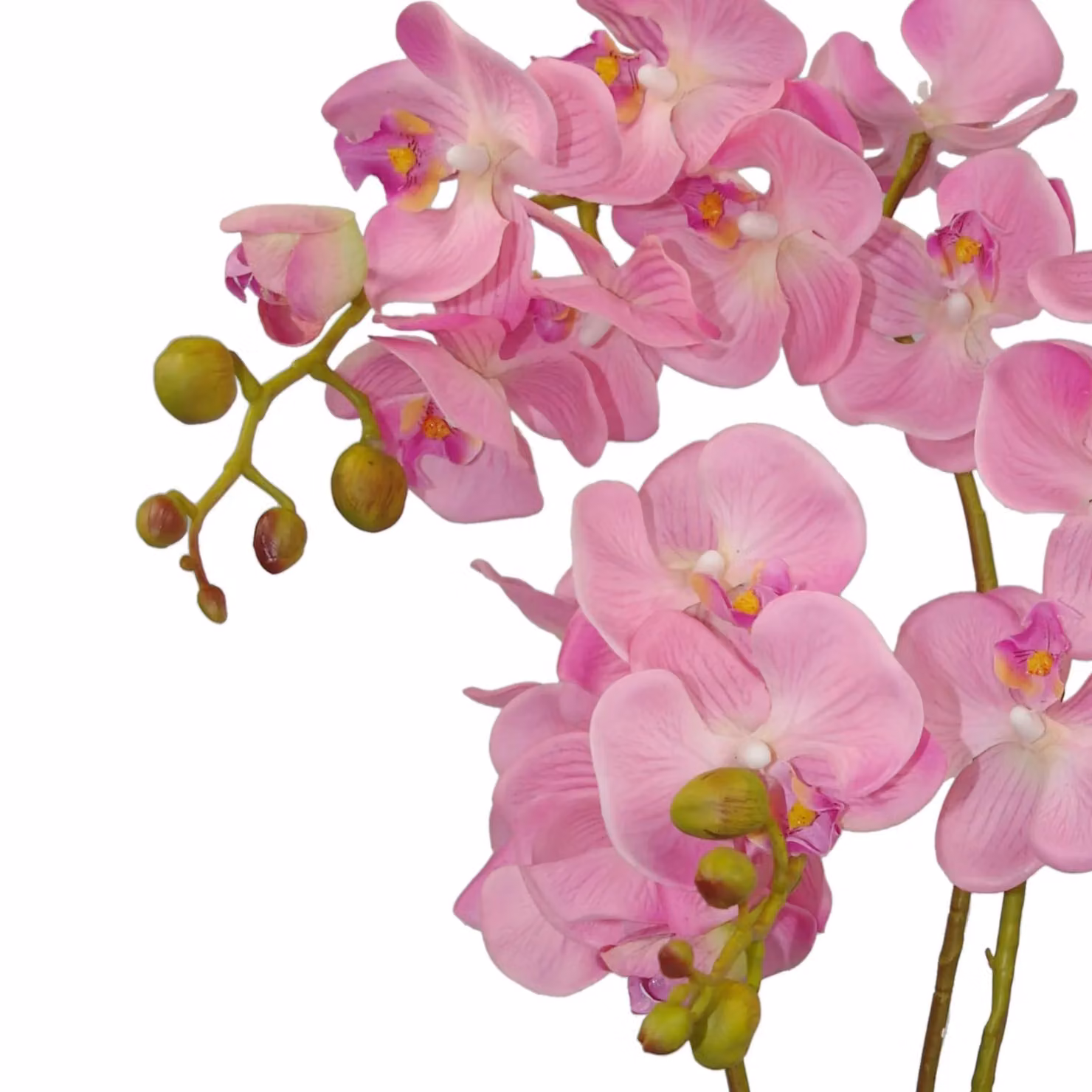 Leaf Pink Artificial Luxury Triple Stem Orchid in Green, Height: 60 cm – 2
