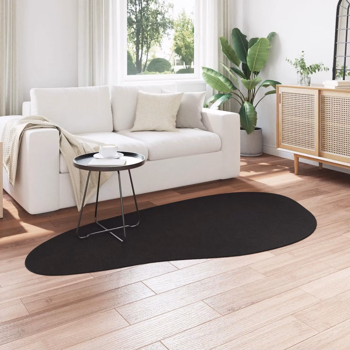 Berkfield Home Black Polyester Modern Rectangular Area Rug, W: 100 cm, L: 200 cm – 3