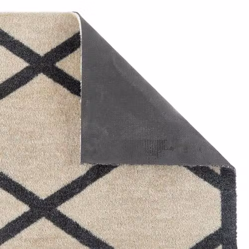 My Mat Border Geo Washable Polyamide Indoor Mat in White, Black and Beige, W: 50 cm, D: 75 cm – 3