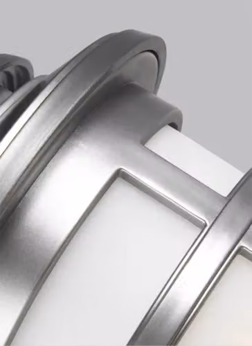 Loops Silver Brushed Steel Outdoor IP44 Wall Lantern with LED E27 Bulb – 2