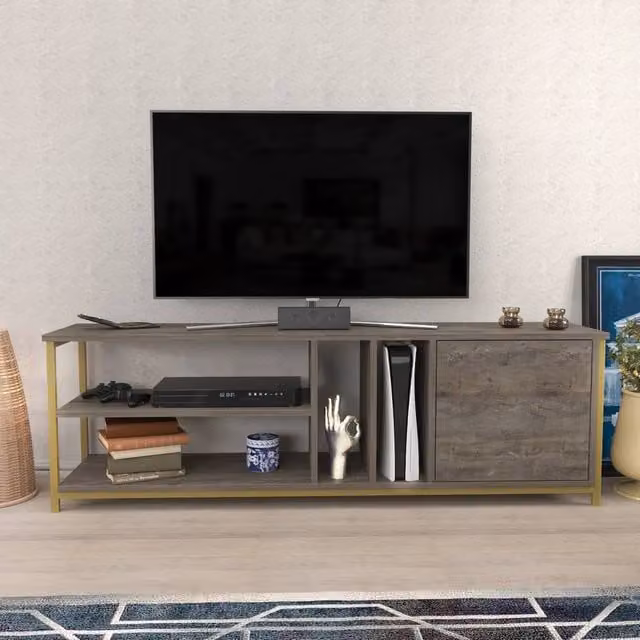 Decorotika Oneida TV Unit in Brown and Gold