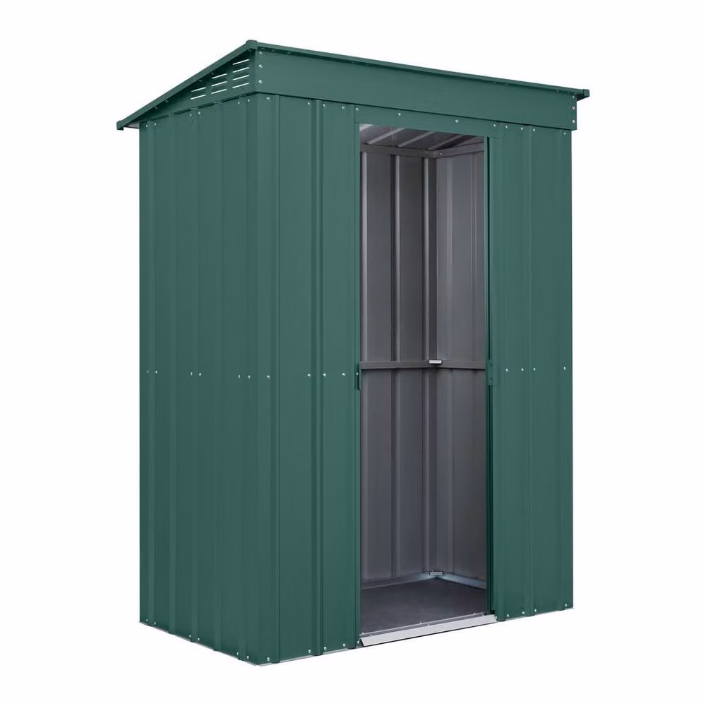 Mercia Green Galvanised Steel Pent Storage Shed with Double Doors and Side Vent, W: 152.4 cm, D: 91.44 cm, H: 147.32 cm – 2