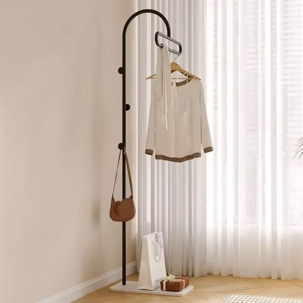 Ventryn Contemporary Matt Black Metal Standing Coat Rack – 3