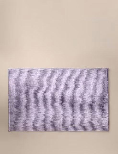 M&S Bobble Bath Mat in Purple, Quick-Drying and Non-Slip Polyester