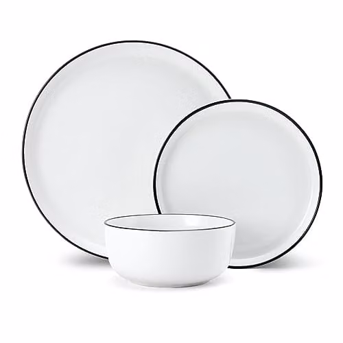 Mikasa Limestone 12pc White Porcelain Dinner Service for 4 Adults