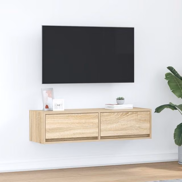 Berkfield Home Modern TV Cabinet in Sonoma Oak Brown, W: 100 cm, D: 31 cm, H: 25.5 cm