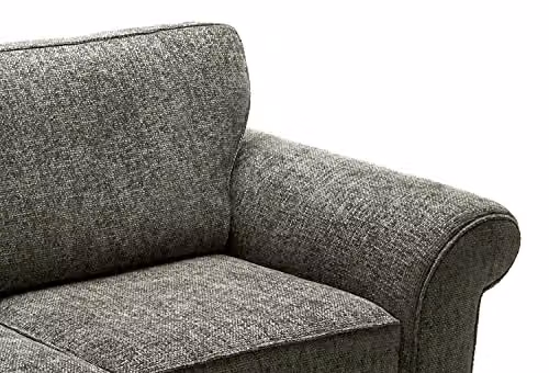 Abakus Direct Ingrid 2 Seater Sofa in Rifle Green with Braided Chenille Fabric, W/D/H: 194 x 95 x 90 cm – 4