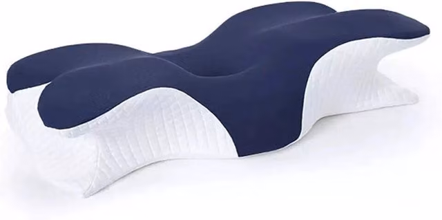 FLAVORA Model A-Blue Cooling Memory Foam Wedge Pillow for Babies in Blue, Cot Size