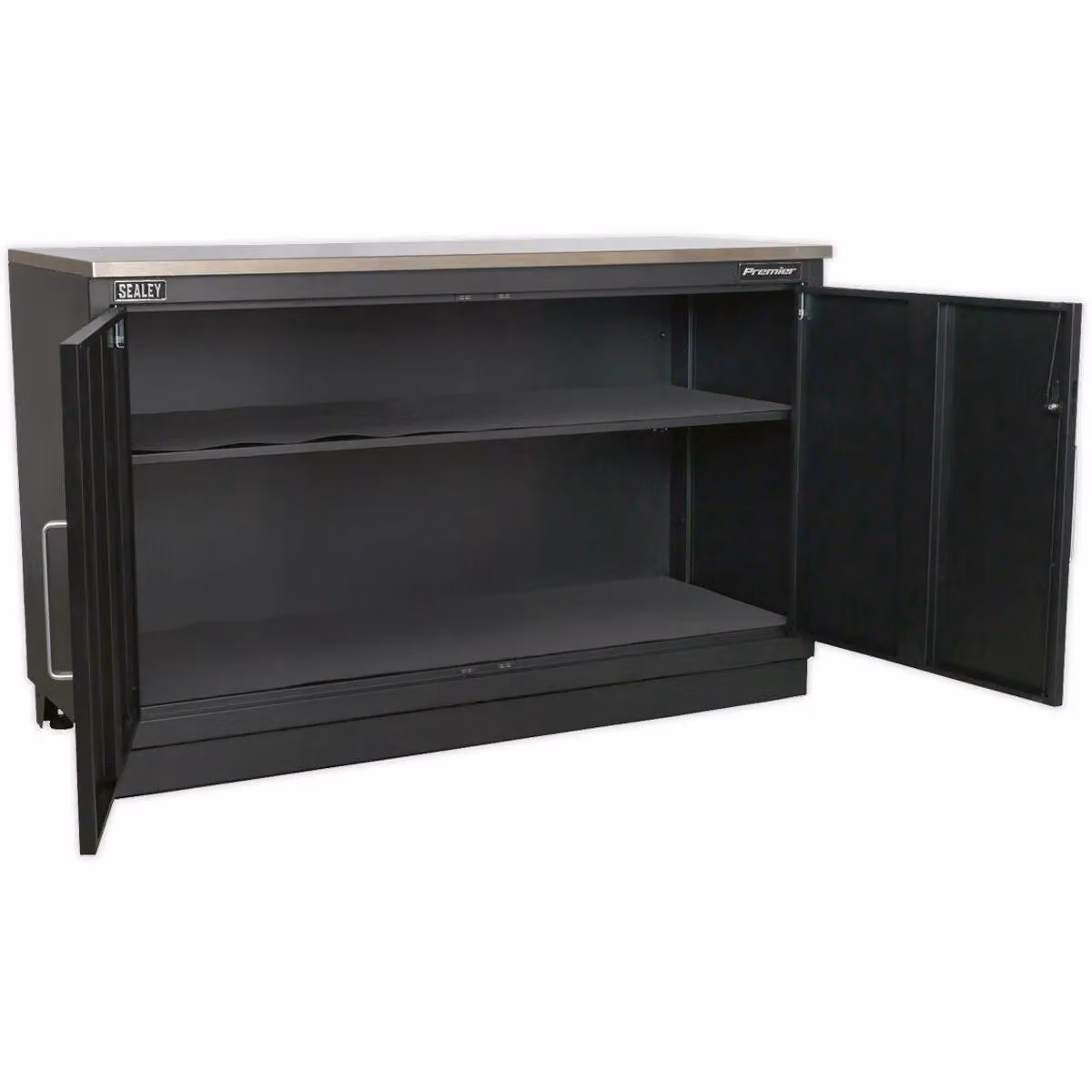 Loops Heavy Duty Modular Floor Cabinet in Grey Steel with Lockable Hinged Doors and Internal Shelves W/D/H: 155 x 61 x 95.5 cm – 3