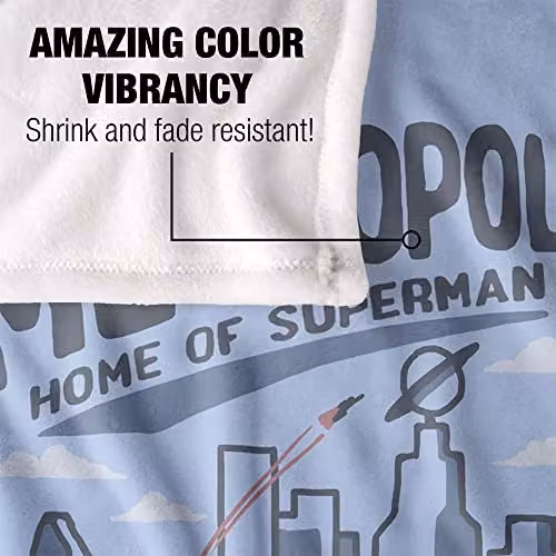 Warner Bros. Superman The City Of Sl Silky Touch Super Soft Fleece Throw Blanket, Blue, W: 91 cm, D: 147 cm – 4
