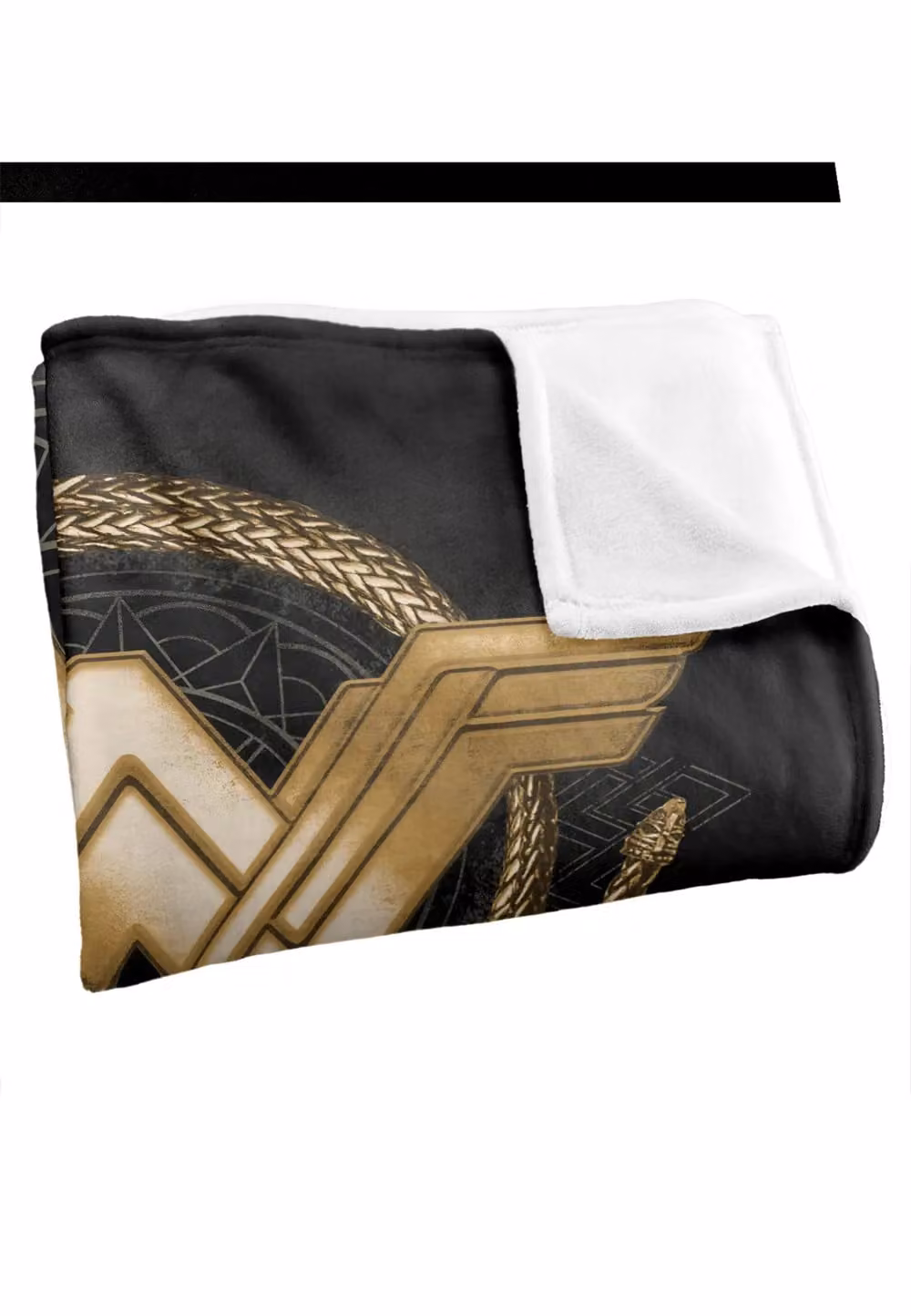 Warner Brothers Wonder Woman Lasso Logo Silky Touch Super Soft Throw Blanket, White, W: 152 cm, D: 127 cm – 1