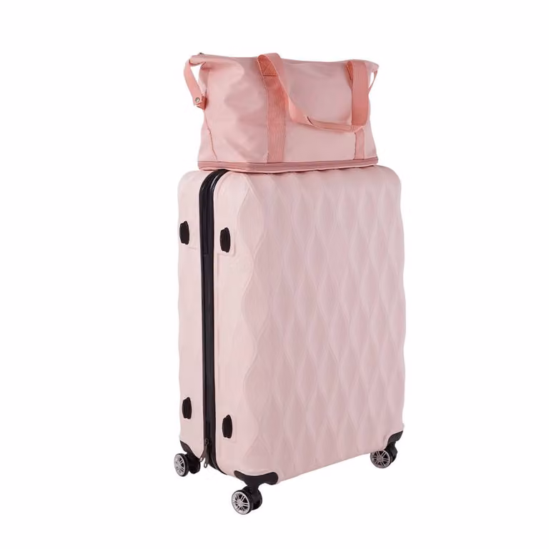 SHEONLY 5-Piece Lockable Travel Suitcase Set in Pink