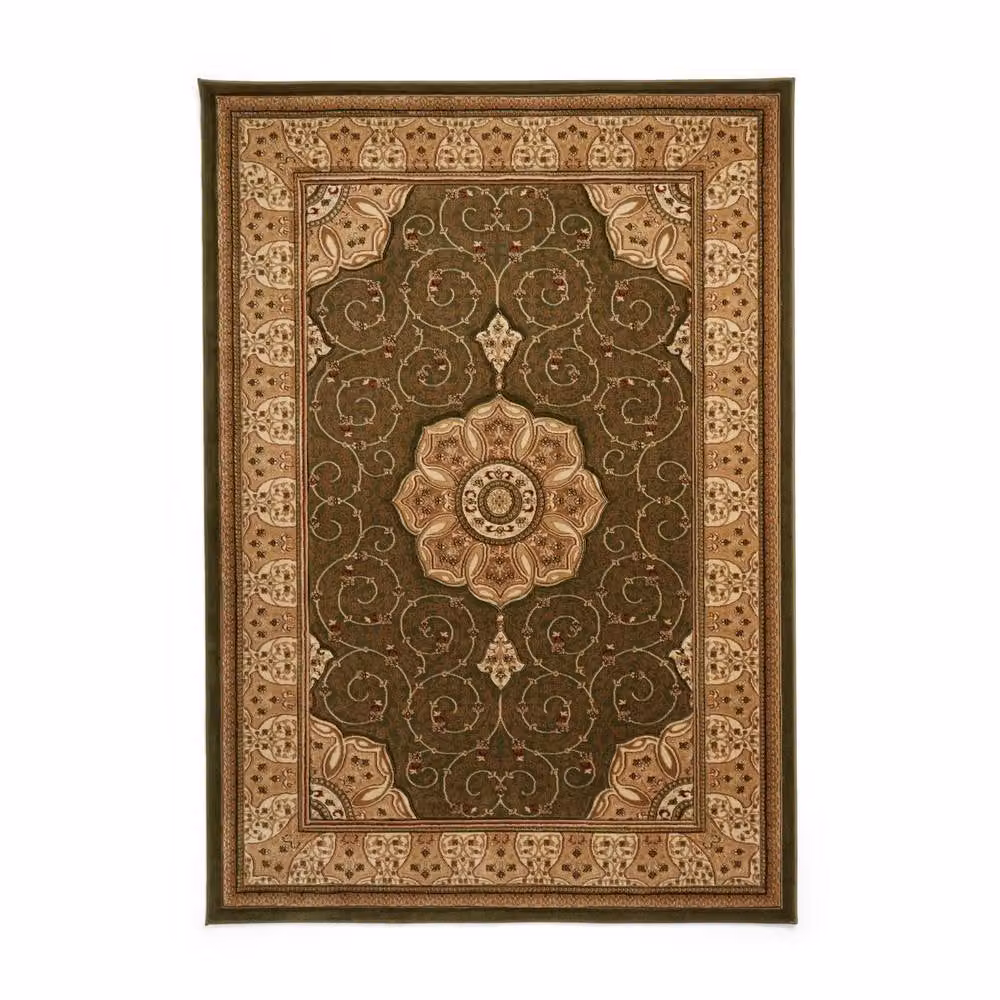 The Rug Shop UK Traditional Floral Stain-Resistant Area Rug in Green, W: 280 cm, D: 380 cm – 6