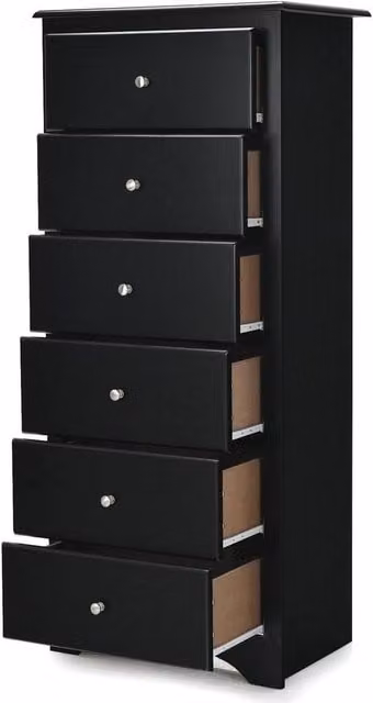 Kelvenix Modern Freestanding 6 Drawer Chest of Drawers in Black Matt