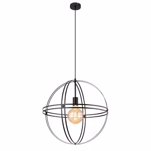 Globo Lighting Modern Spherical Metal Pendant Ceiling Light in Black, Diameter: 50 cm – 1