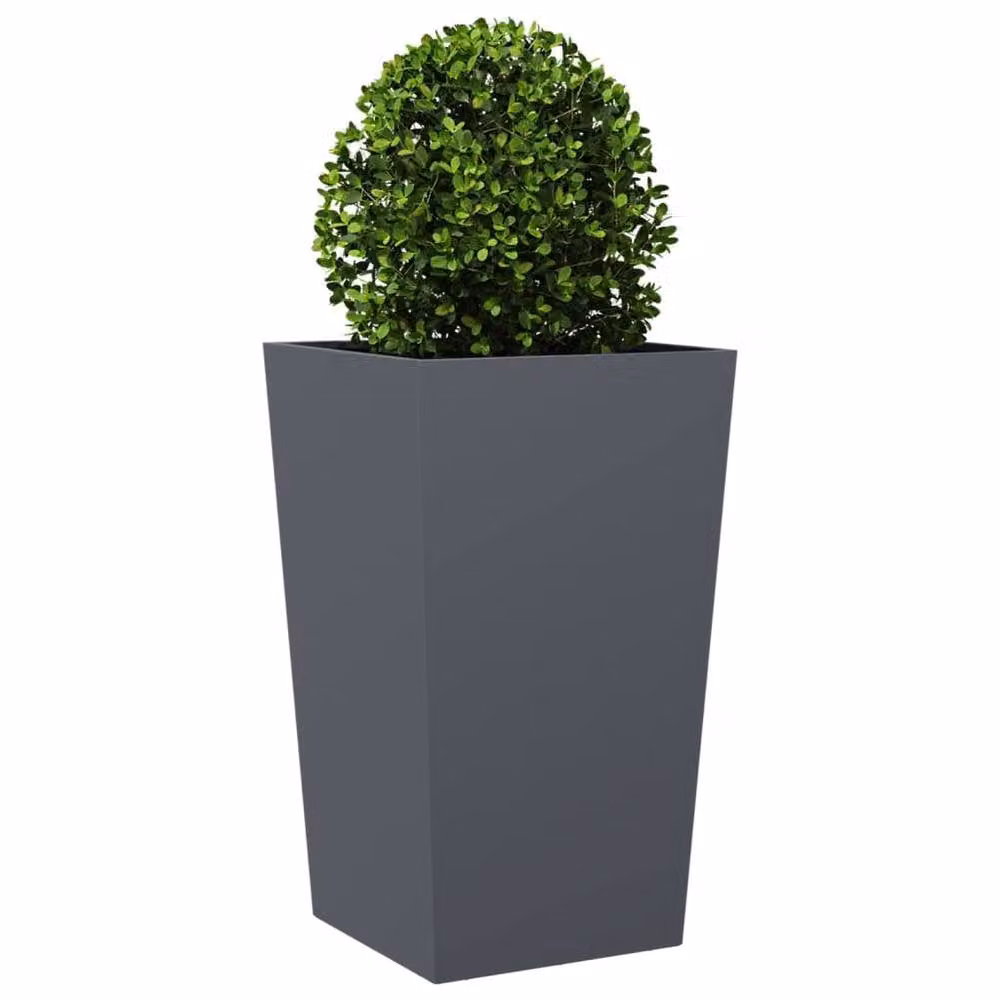 Berkfield Home Garden Steel Planter Tubs in Anthracite, 2 Pack, W/D/H: 45 x 45 x 75 cm – 4