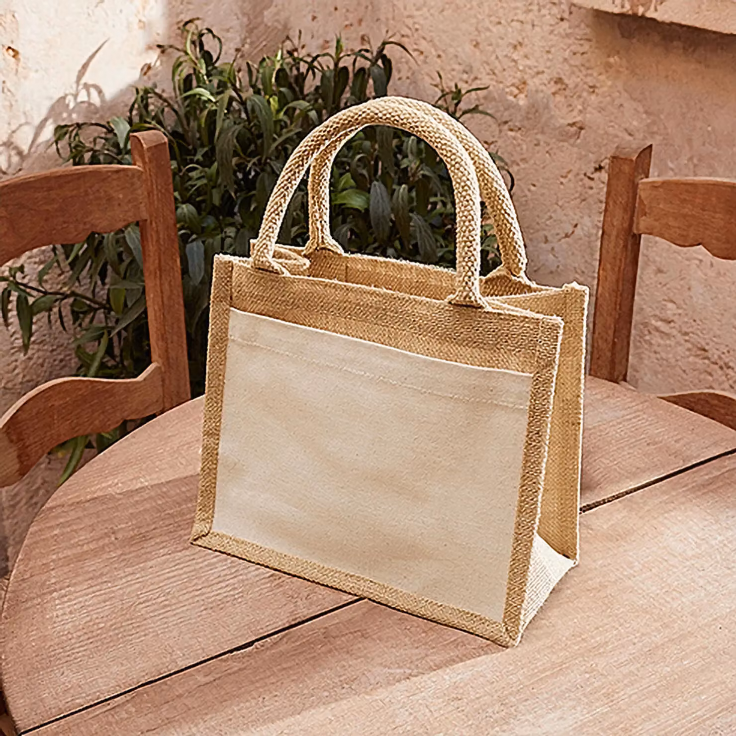 Westford Mill Jute Gift Bag with Handles in Beige – 2