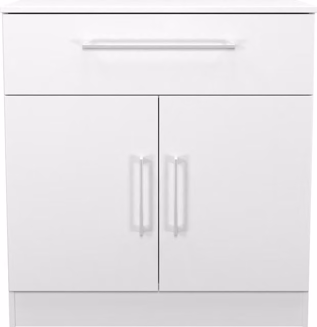 Ready Assembled 2 U Gloucester White 2 Door 1 Drawer Sideboard