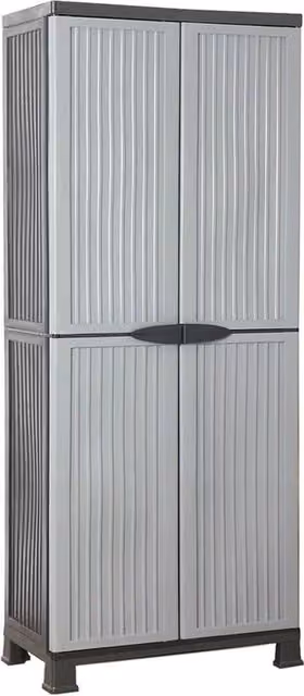 Berkfield Home Plastic Cabinet in Grey, W/D/H: 68 x 39 x 171.5 cm